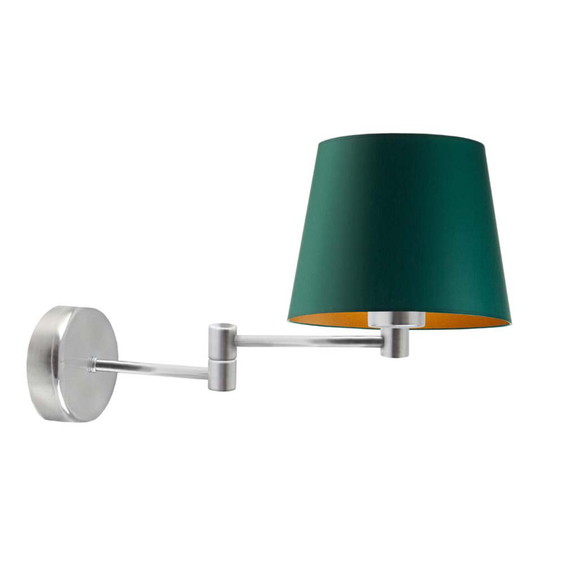Surratt Steel Swing Arm Sconce, Green, Nickel