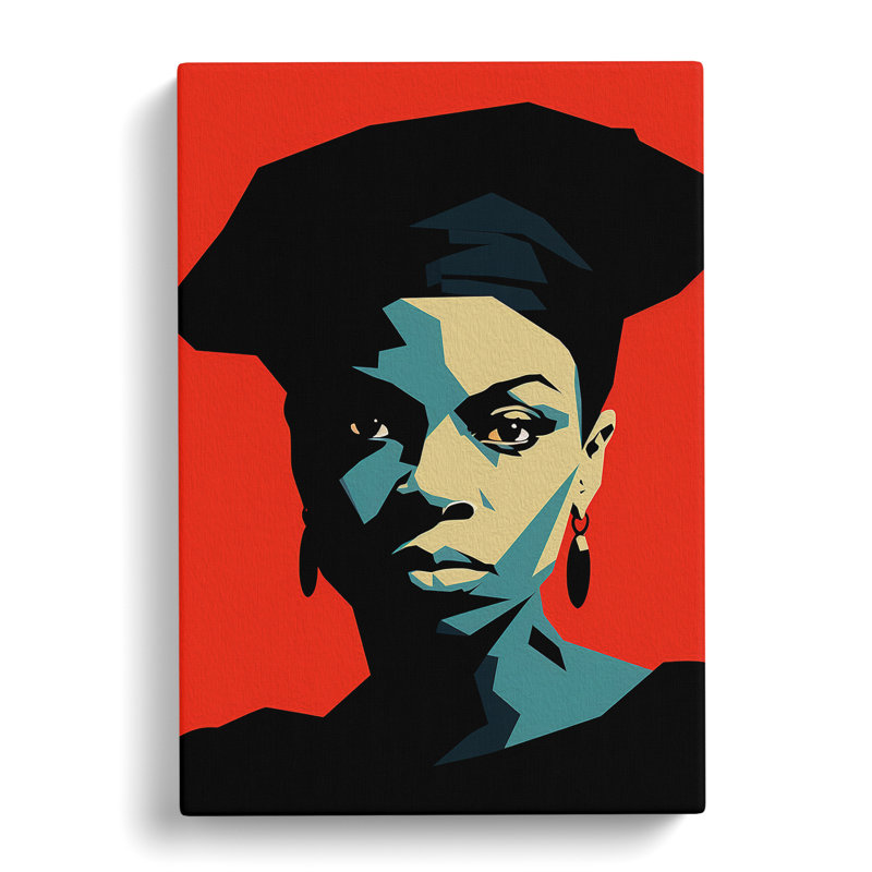 Nina Simone Minimalism Art - Wrapped Canvas, 50cm H x 35cm W x 3cm D