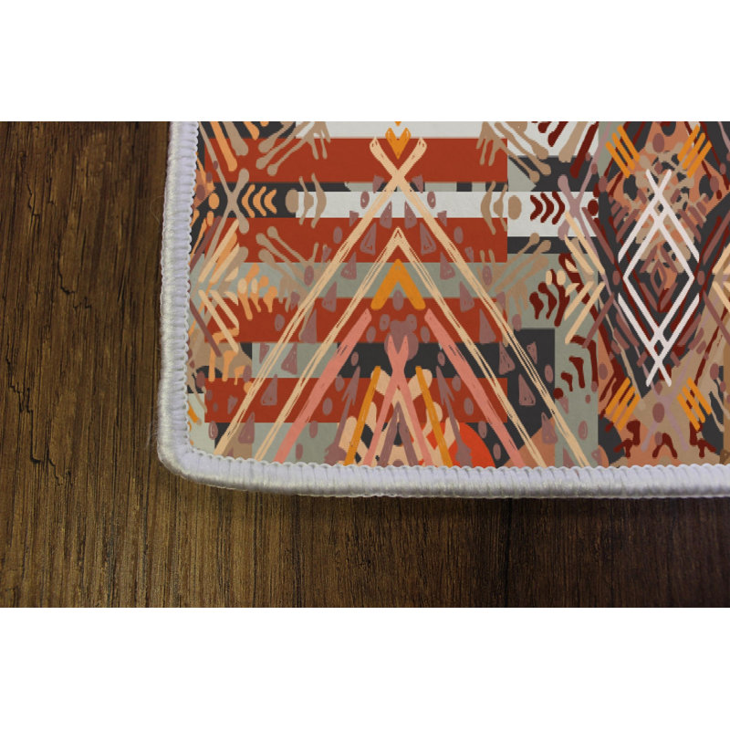 Tapis d'entrée élégant, impression numérique 3D, 3,9 x 4,9 pi | 100% polyester, antibactérien, envers en PVC antidérapant, hauteur des poils: 0,04 po, lavable à la machine, parfait pour le décor du salon et du vestibule