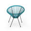 Set of 2 Teal PE Rattan Outdoor Chairs with Iron Frame