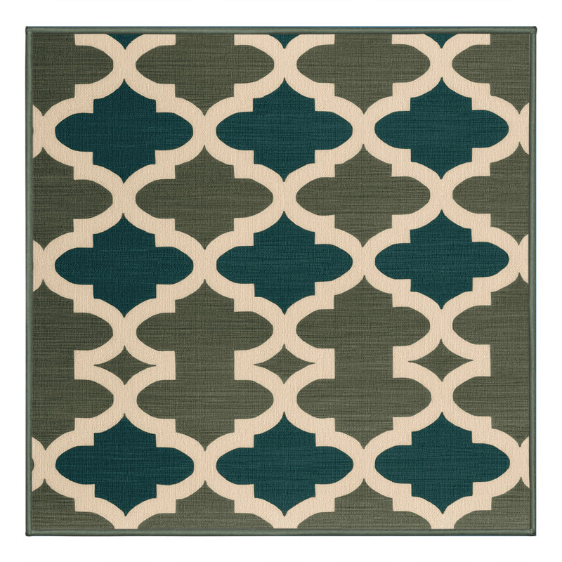 Tapis vert en treillis lavable à la machine, Carré 7 pi