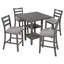 Ensemble de salle à manger 5 pièces à hauteur de comptoir en bois avec chaises rembourrées et étagères de rangement-742167707
