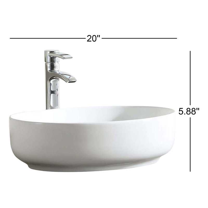 Lavabo de salle de bain vasque ovale en porcelaine vitreuse