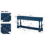 Console en bois de 160 cm de long avec 3 tiroirs et 1 tablette du bas pour l'entrée ou le couloir. Montage facile. Table d'appoint extra-épaisse (bleu marine).-901178288