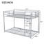Lit superposé simple au-dessus d'un lit simple en métal avec structure robuste, barrière de sécurité et échelle intégrée pour les petits espaces-669702183