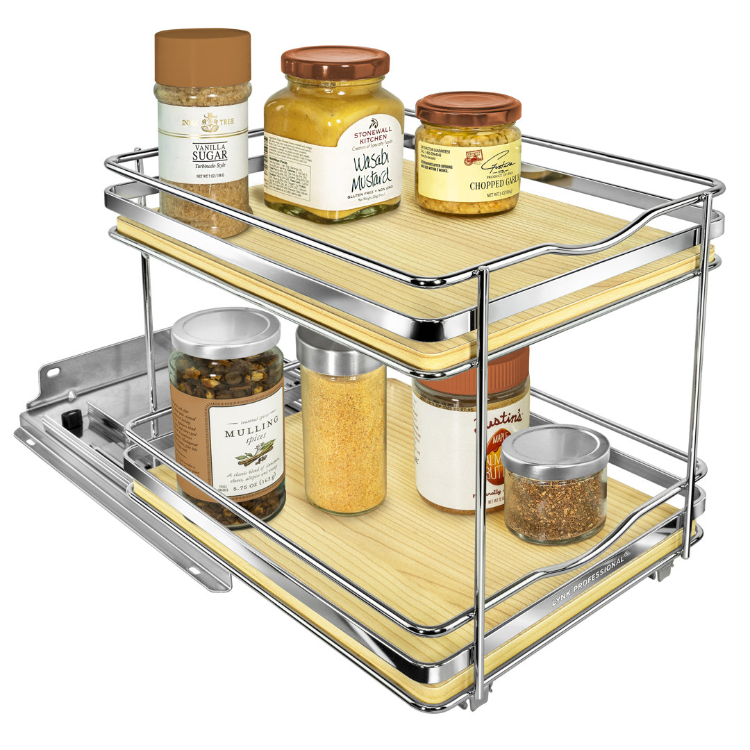 LYNK PROFESSIONAL® Elite Pull Out Spice Rack Organizer for Cabinet - Tier, Chrome LYNK PROFESSIONAL