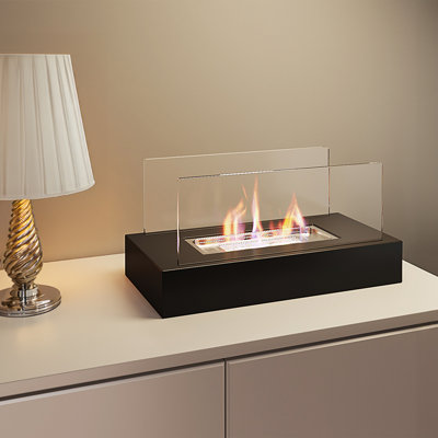 Brayden Studio 35cm W Black Ethanol Fireplace