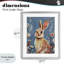 «Whimsical Rabbit on Blue», reproduction d'art sous verre, design par Sara Culpepper-712790754-712790756