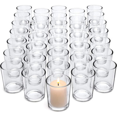 36 porte-bougies votives en verre transparent