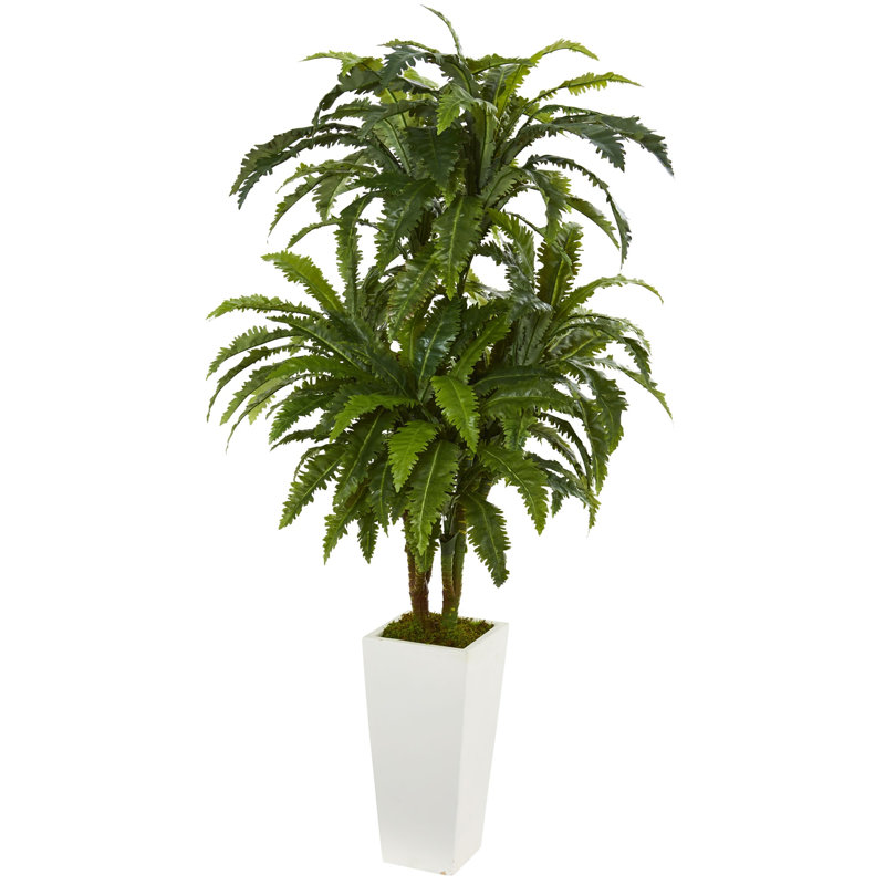 Marginatum Artificial Plant in White Tower Planter