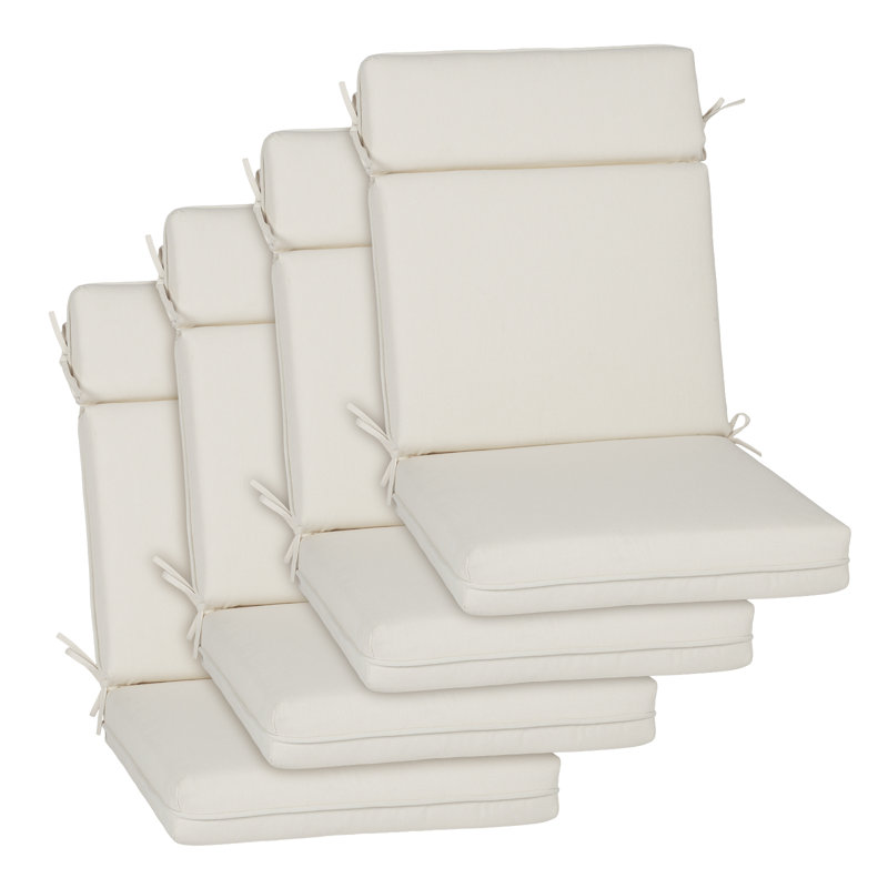 Ensemble de coussins de chaise d'extérieur à haut dossier, L 21 po x P 20 po, Ivoire ivoire