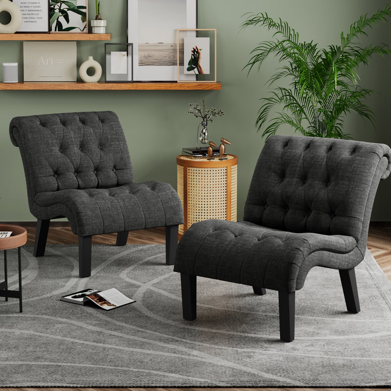 Upholstered Accent Chair, Gray