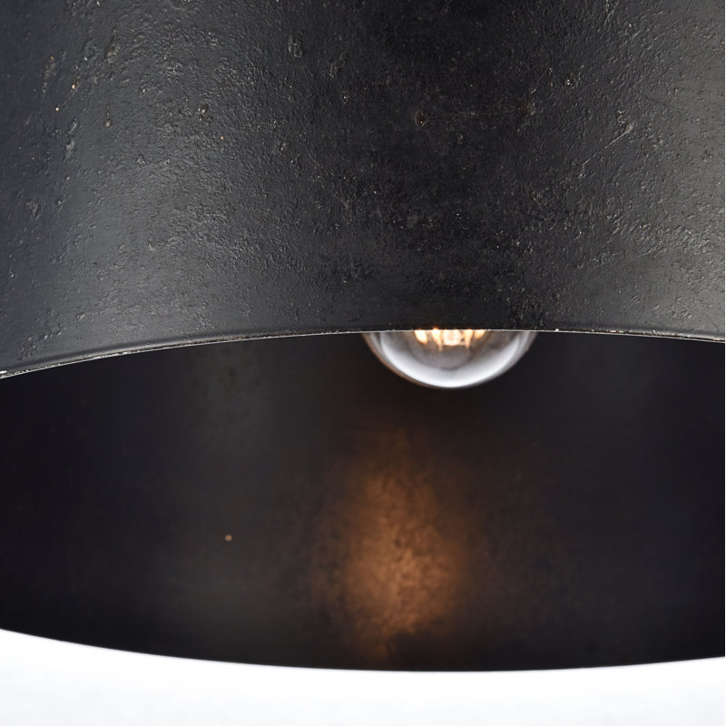 Luminaire suspendu cylindrique à 1 lumière Rosamund, Noir rétro