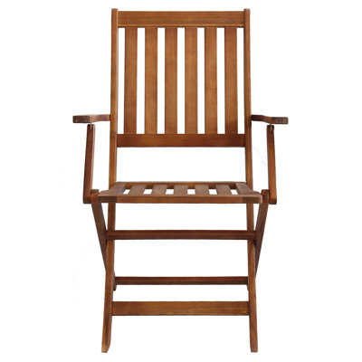Tampico Solid Wood Patio Folding Chair Folding Chair