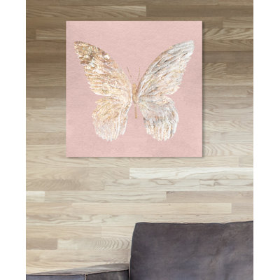 Damilola Golden Butterfly Glimmer Blush - reproduction d'art graphique sur toile