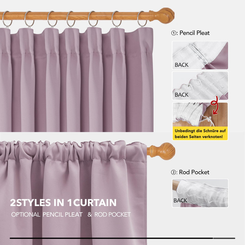 Pritha Blackout Curtain Pair, 55cm Width x 180cm Drop