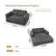 Canapé double modulable en velours côtelé avec méridienne convertible, coussins profonds et siège au sol flexible-983089309