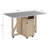 Rolling Drop Leaf Dining Table with Storage Cabinet and Wine Rack