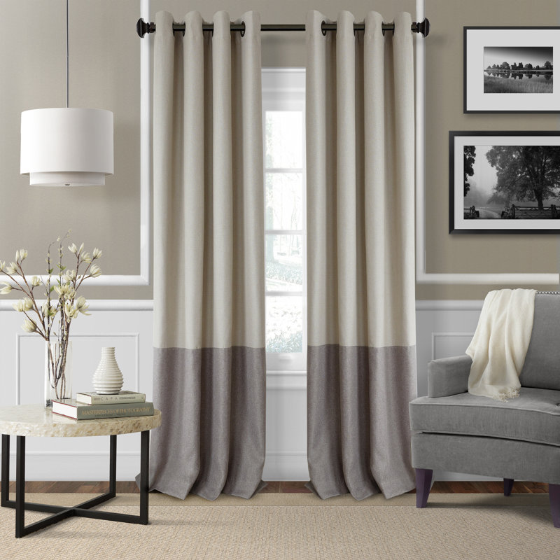 Vallejo Blackout Single Curtain Panel, Linen, 52"W x 95"L