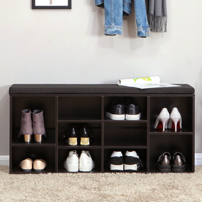 Banc de rangement pour chaussures avec paires de tablettes Arney