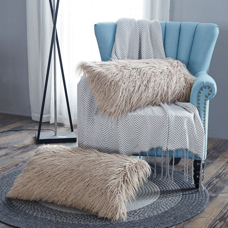 Mongolian Rectangular Pillow Cover, Oatmeal