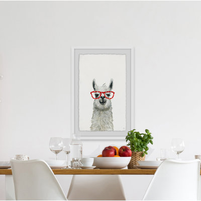 Red Trendy Llama - Painting