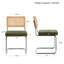 Chaise d'appoint rembourrée avec dossier en rotin et structure en acier Marlow Cantilever H 18,8 po-1002301607-959553617
