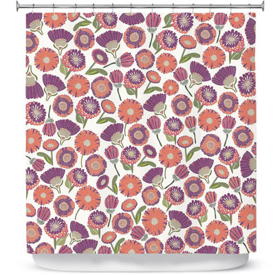 Rideau de douche simple pretty fleurs Groner