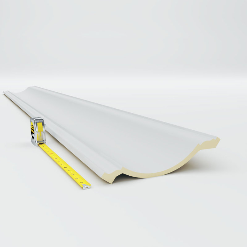 7 7/8"H x 8"P x 11 1/8"F x 94 1/2"L Eris Smooth Crown Moulding