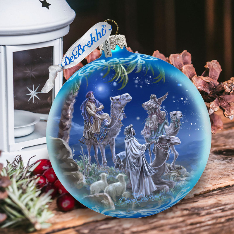Holiday Splendor 5'' Handmade Glass Animals Ball Ornament