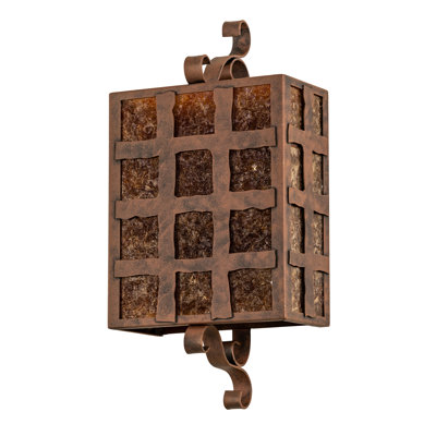 Rustic Lodge Steel Flush Mounted Sconce