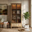 Vitrine de porte en verre naturel 70,8 po H x 30,9 po avec lumière DEL