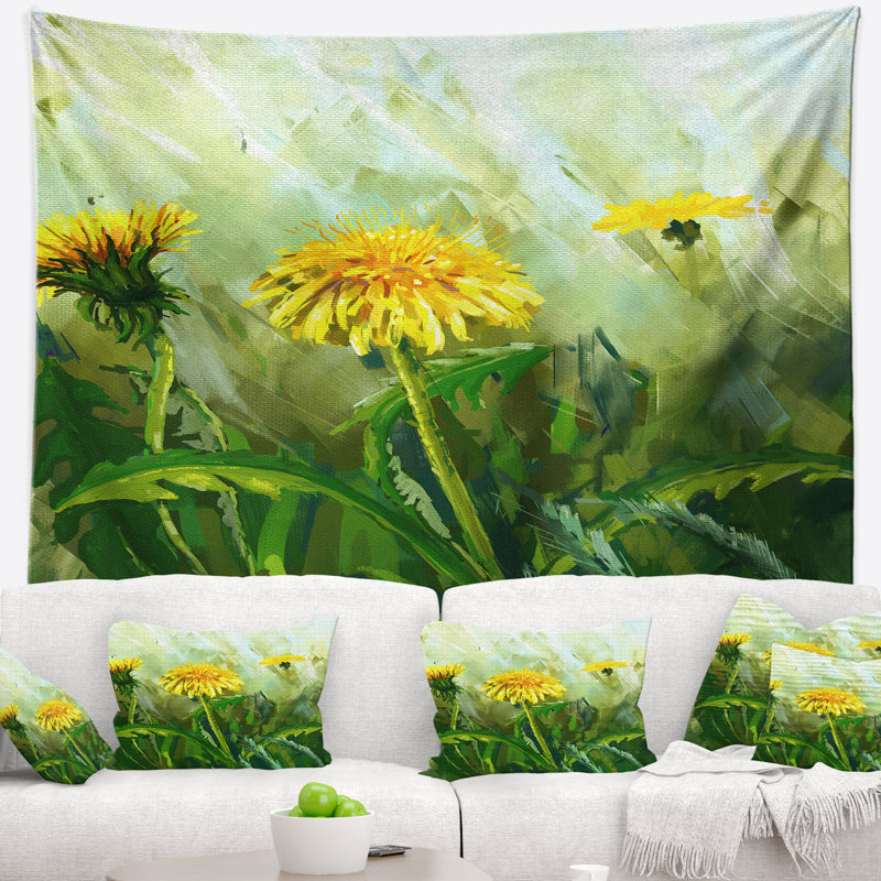 Tapisserie de fleurs de pissenlit Floral, H 50 po x l 60 po