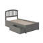 Lit plateforme en bois massif avec pied de lit et tiroirs de rangement Bharmal-1012245958