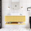 Ensemble de meuble-lavabo simple 48 po en chêne avec plateau en pierre frittée 48 po