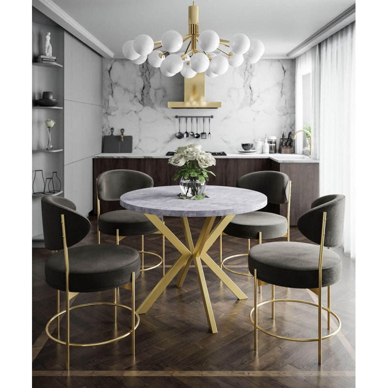 Almehdi Round Dining Table, 100cm L x 176cm W, Cream