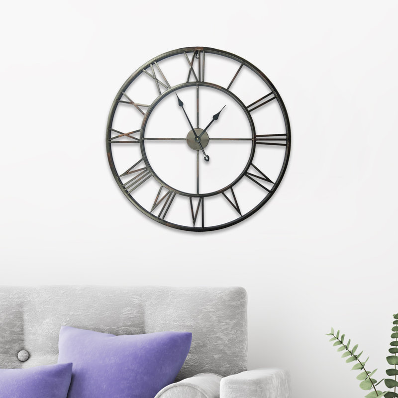 Greig Wall Clock, Black, 43cm H x 43cm W x 4.5cm D