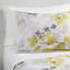 Literie pour lit simple TG avec édredon - imprimé feuilles jaunes et grises, tissu en microfibre, édredon rembourré, poches latérales en drap-housse pour le rangement, lit à la fois complet et tendance, design moderne, ultra doux