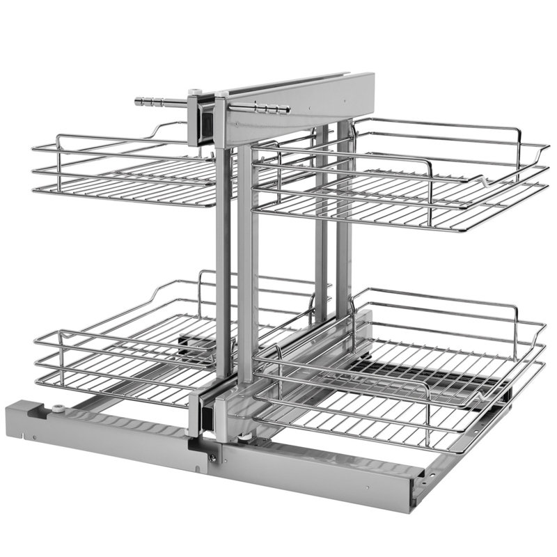 Ouverture d'armoire d'angle à 2 niveaux Rev-A-Shelf Chrome 2 niveaux, 5PSP-18-CR, l 18 po