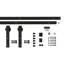 3 Panel Shaker Stained Pine Wood Interior Sliding Barn Door with Hardware Kit-103410404-103410406