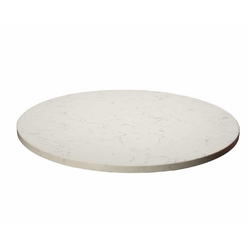 Quartz Round Beveled Edge Table Top, 0.75" H x 24" W x 24" D