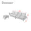 Canapé modulaire moderne en L avec repose-pieds convertible