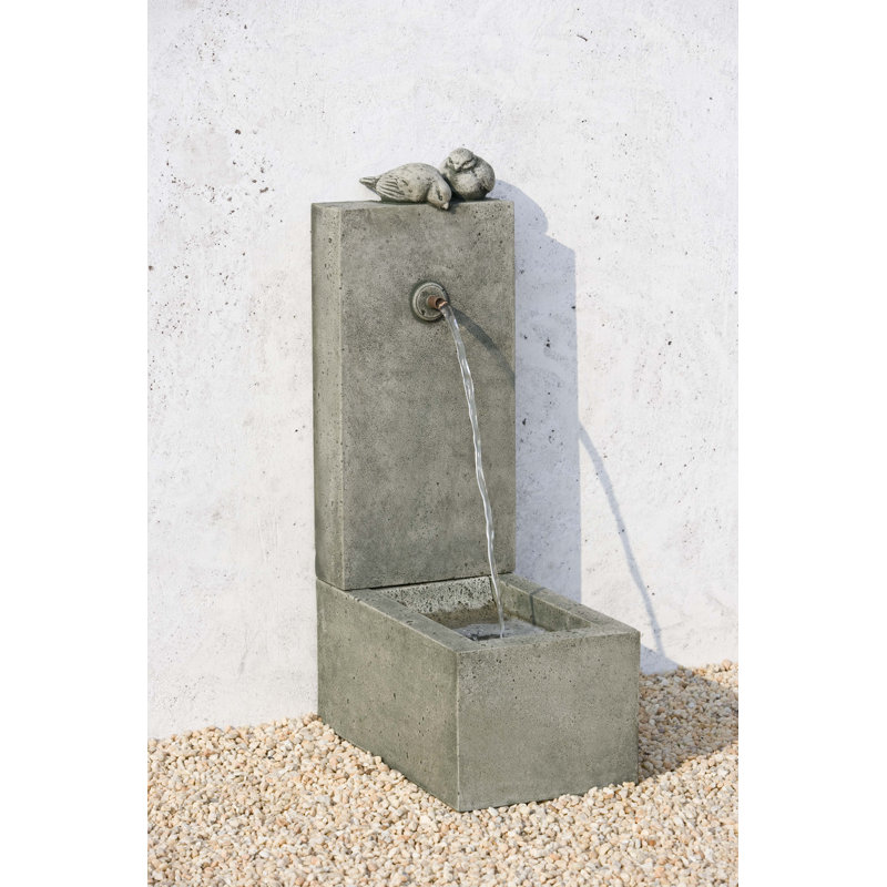 Hand Crafted Weather Resistant Column Fountain, Alpine Stone