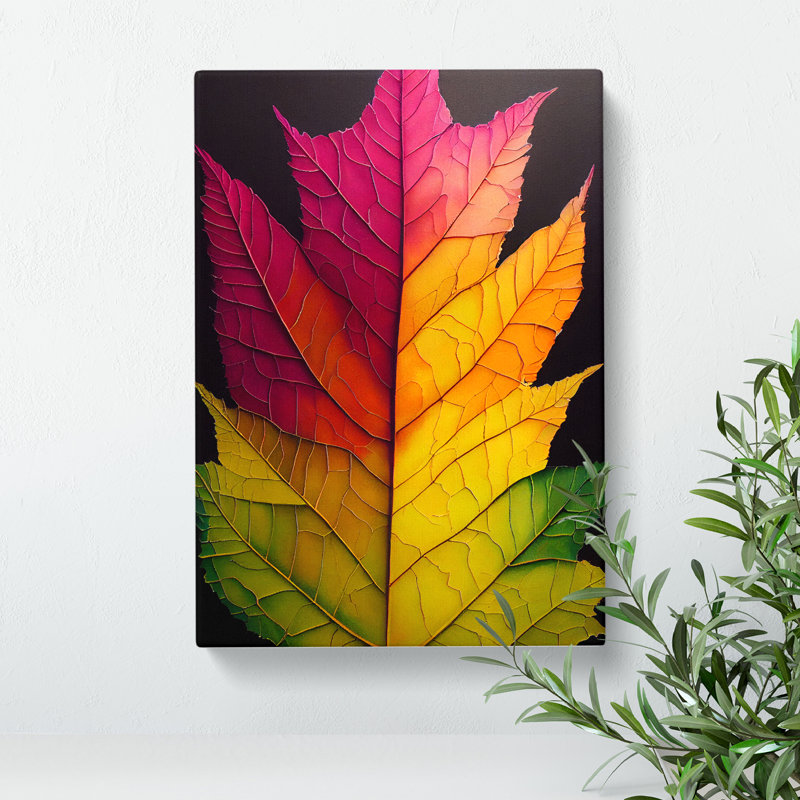 Leaf of Colour - Wrapped Canvas, 76cm H x 50cm W x 3cm D