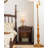 Medieval solid wood bedside table with open shelves