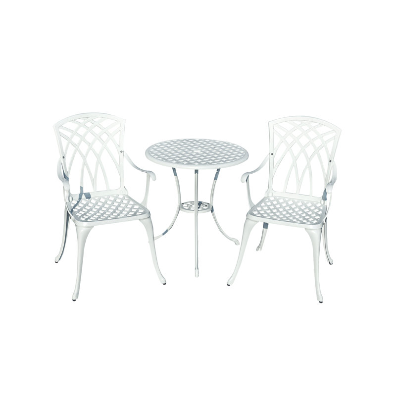 Une touche de classe - ensemble bistro en aluminium moulé pour votre espace, Blanc