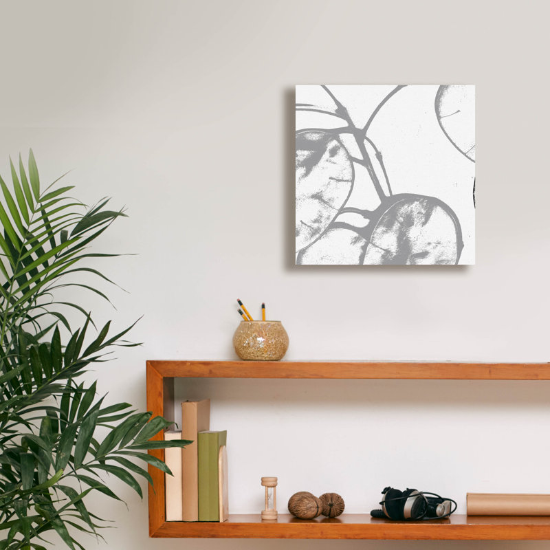 «Silver Dollars 1» par Erin Clark, art mural sur toile, H 12 po x l 12 po x P 0,75 po