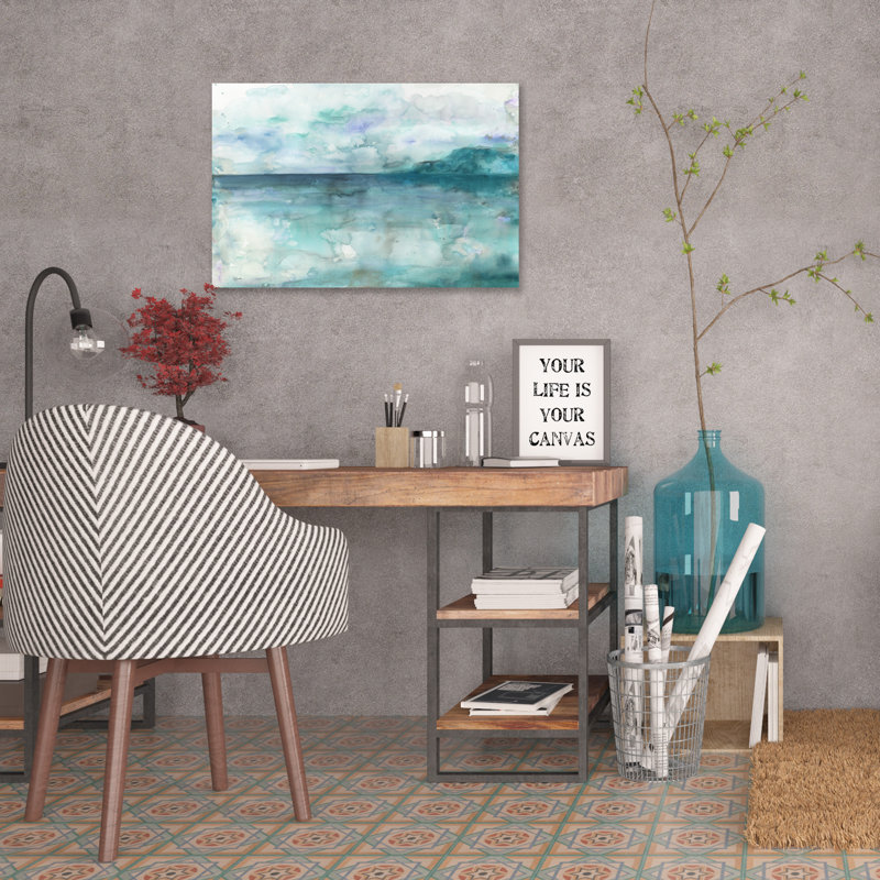 « ocean », reproduction de peinture à l’aquarelle sur toile tendue, 40 po x 60 po