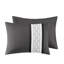 Édredon 8 pièces très foncé gris foncé - Motif brodé sophistiqué pour la chambre à coucher avec édredon, 2 taies décoratives, coussins décoratifs Euro Lavable à la machine