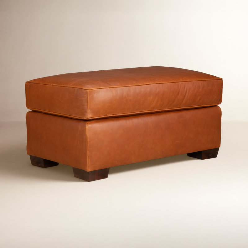Porter Genuine Leather Ottoman, Bruno Canyon Genuine Leather